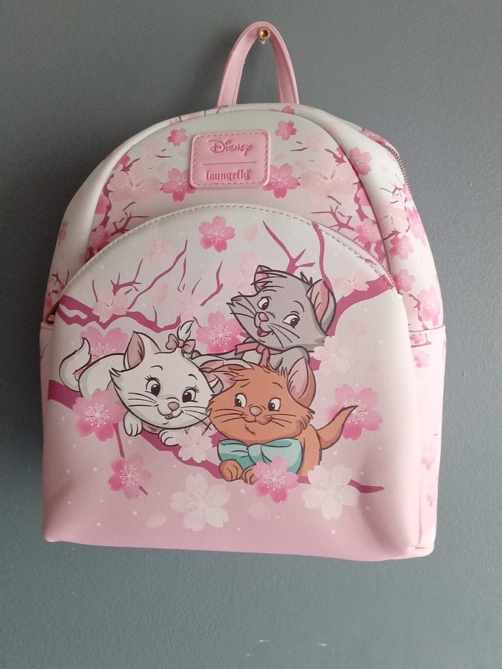 Disney Loungefly‎ Aristocats Marie Cherry Blossom Sakura Pink Mini Backpack